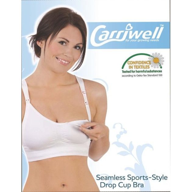 Carriwell Varrásnélküli betétes szoptatós melltartó S - fehér