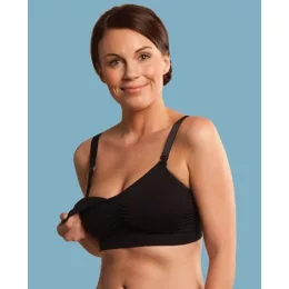   Carriwell Varrásnélküli betétes szoptatós melltartó L - fekete