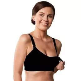   Carriwell Varrásnélküli betétes szoptatós melltartó XL - fekete