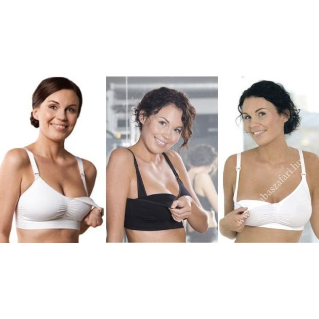 Carriwell Varrásnélküli betétes szoptatós melltartó XL - fekete