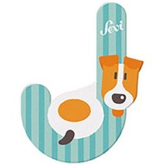 Sevi fa betűk - J - Jack Russel türkiz
