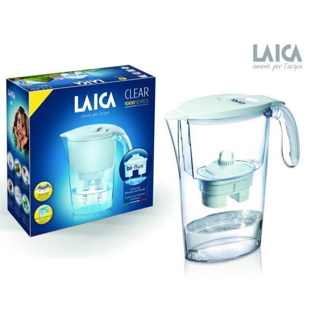 LAICA Clear Line fehér vízszűrőkancsó (1 Bi-Flux univerzális szűrőbetéttel)