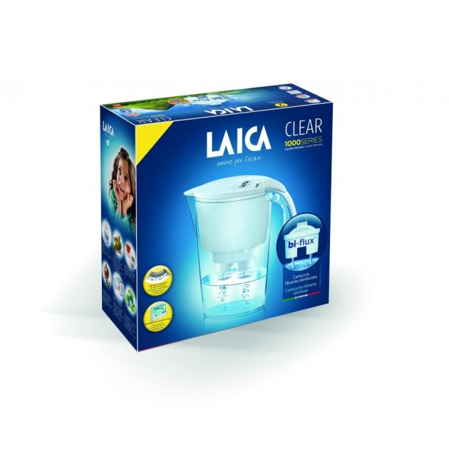 LAICA Clear Line fehér vízszűrőkancsó (1 Bi-Flux univerzális szűrőbetéttel)
