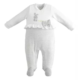   iDO Rugdalózó fehér-szürke nyuszis, masnis 12 - BOMBA ÁR!