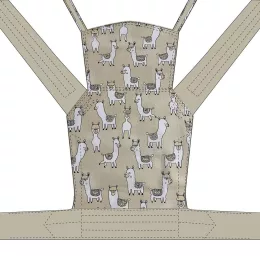 NANDU Bébi Mei Tai hordozó - Lámás drapp pánttal