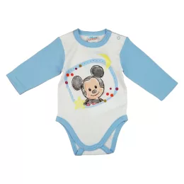 Asti Disney Mickey hosszú ujjú baba body fehér-kék 68