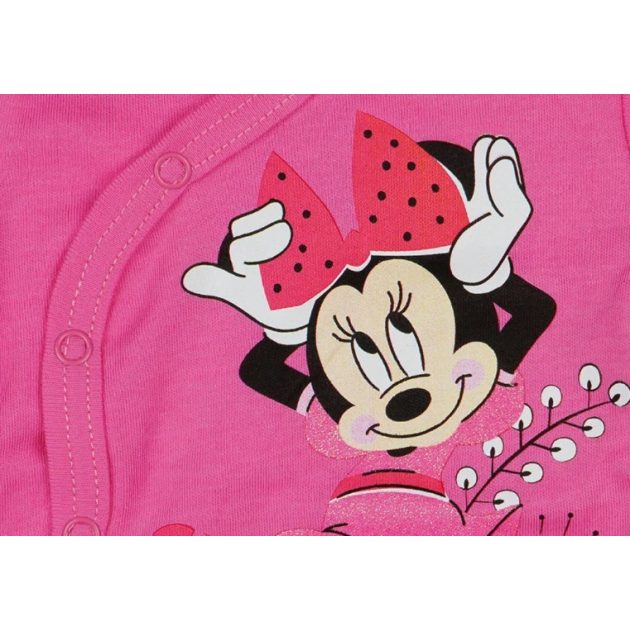 Asti Disney Minnie virágos hosszú ujjú baba body rózsaszín 62