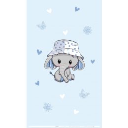   Best4Baby Elefánt kisfiú sapkában fényáteresztő, muszlin babafüggöny - BOMBA ÁR!