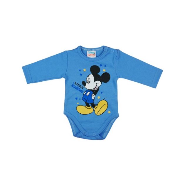 Asti Disney Mickey hosszú ujjú baba body kék 50