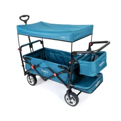   Wapiti Wagon 2 személyes strandkocsi kosárral és kihajtható lábtérrel - sötét türkiz