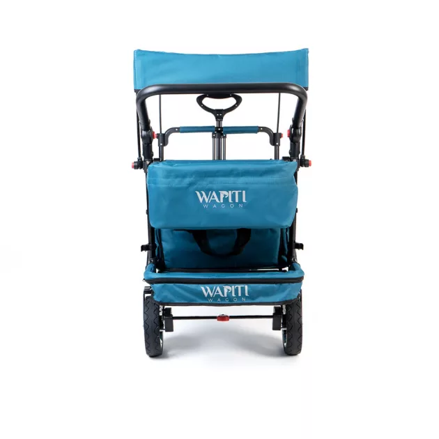Wapiti Wagon 2 személyes strandkocsi kosárral és kihajtható lábtérrel - sötét türkiz