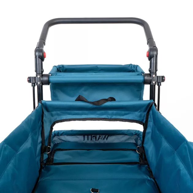 Wapiti Wagon 2 személyes strandkocsi kosárral és kihajtható lábtérrel - sötét türkiz