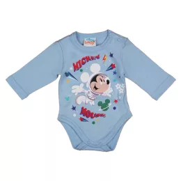   Asti Hosszú ujjú baba body űrhajós Mickey egér mintával világoskék 68