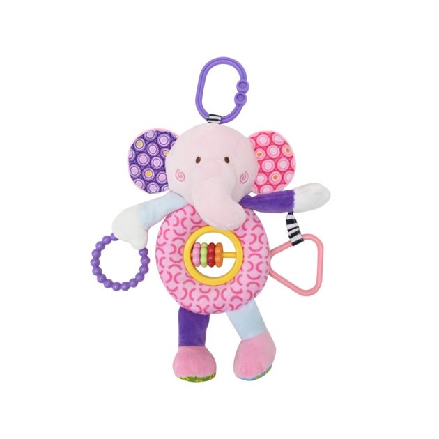 Lorelli Toys plüss csörgőjáték - Pink elefánt