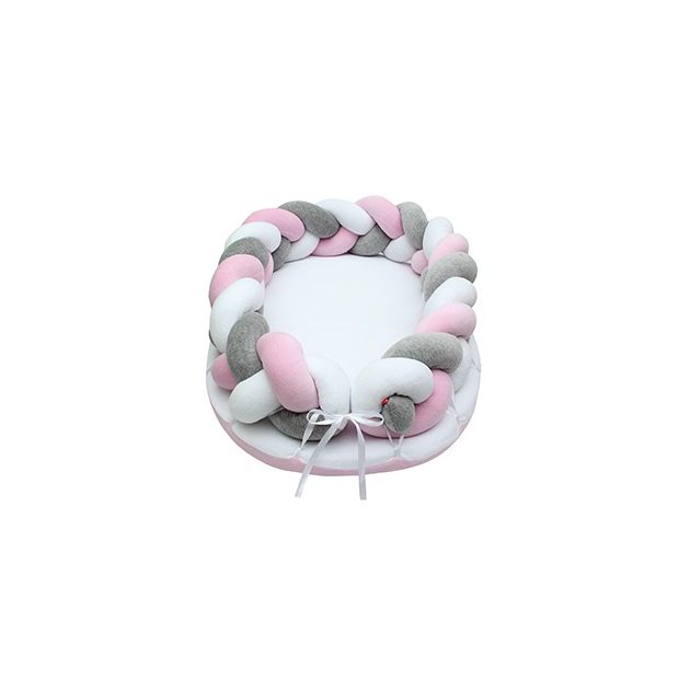 Scamp Fonott babafészek Fehér-szürke-pink