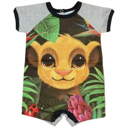   Asti Rövid ujjú baba napozó Oroszlánkirály mintával melír 80