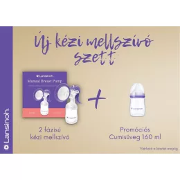   Lansinoh 2 fázisú kézi mellszívó +160 ml-es cumisüveg szett