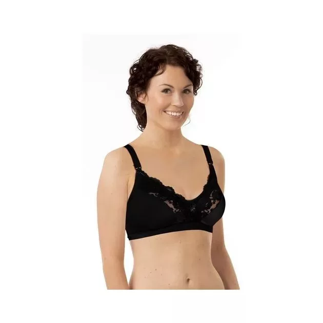 Carriwell Mikrofíber csipkés szoptatós melltartó III - fekete