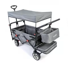   Wapiti Wagon 2 személyes strandkocsi kosárral és kihajtható lábtérrel - szürke