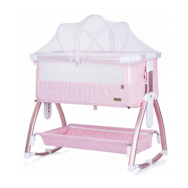 Chipolino Baby Boss szülői ágyhoz csatlakoztatható kiságy - Blush