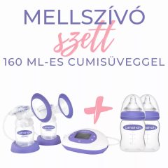   Lansinoh 2 az 1-ben elektromos dupla mellszívó + 2db 160ml cumisüveg szett