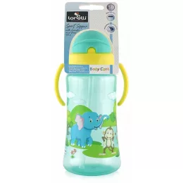 Baby Care Szafari szívószálas sportitató 330 ml - green