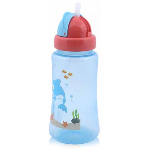 Baby Care Ocean szívószálas sportitató 330 ml - blue