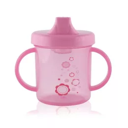 Baby Care itatópohár fogantyúval 210ml alacsony - pink