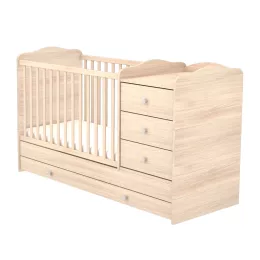   Timba Niki 3 Fiókos Kombinált kiságy (60x120-as) - Borostyán