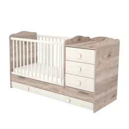   Timba Viki 3 Fiókos Kombinált kiságy (60x120-as) - Krém-fűz