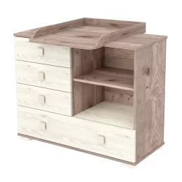   Timba Viki 107-es Pelenkázószekrény eltolható feltéttel - Krém-fűz