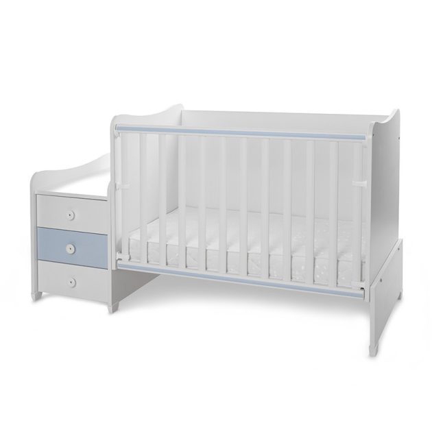 Lorelli Maxi Plus kombi ágy 70x160 - Trio White/Baby Blue