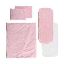   Lorelli ágynemű garnitúra mózeskosárba - Little Bear Pink