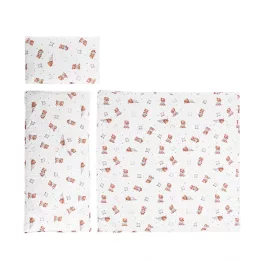   Lorelli 3 részes nyári ágynemű garnitúra babakocsiba - Bears & Pillows beige