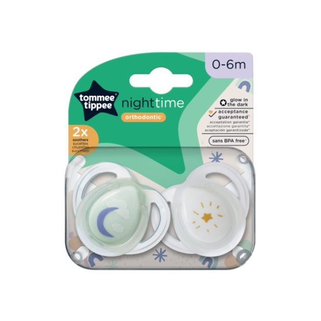 Tommee Tippee Night játszócumi 0-6 hó 2 db