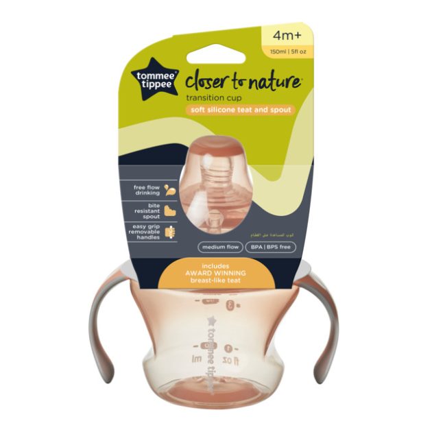 Tommee Tippee Closer to Nature transition cup tanulópohár rózsaszín, 150 ml