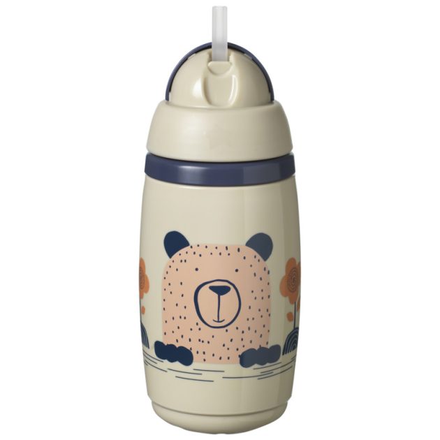 Tommee Tippee Superstar insulated straw szívószálas hőtartó pohár, drapp, 266ml