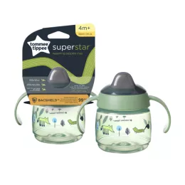   Tommee Tippee Superstar weaning sippee csőrös pohár, zöld, 190 ml 