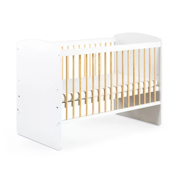 Klups Karolina II kiságy 60x120 - fehér/fenyő rácsokkal