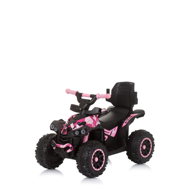 Chipolino ATV bébitaxi tolókarral és kupolával - White/pink