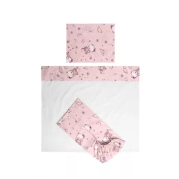   Lorelli Tiny Dream Trio ágynemű garnitúra 60x120 - Pink Ballerina Bear