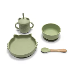   Lorelli Természetes szilikon 4 db-os étkészlet - Fresh Green