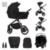 Lorelli Bianca 3az1-ben újszülött babakocsi Lorelli Aria Luxe hordozóval - Black (2 doboz)