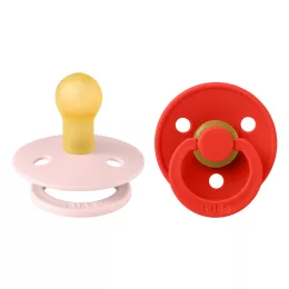   BIBS Colour 2-es szett, (Cseresznyevirág/Pirospiros), 0-6 hó