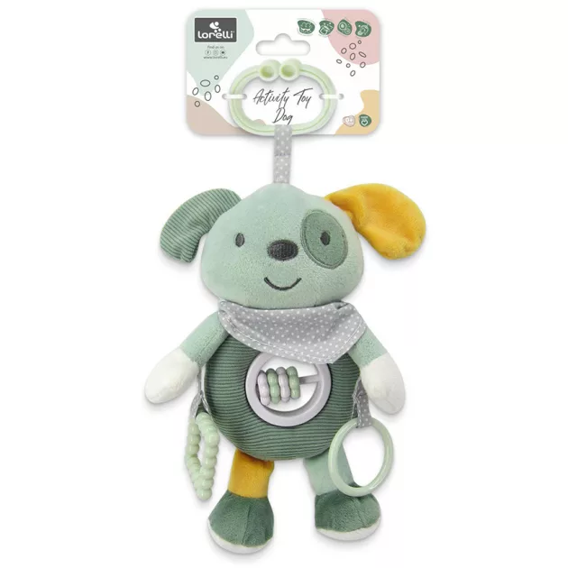 Lorelli Toys plüss csörgőjáték - Zöld Kutya
