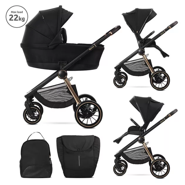 Lorelli Bianca multifunkciós babakocsi + adapter - Black