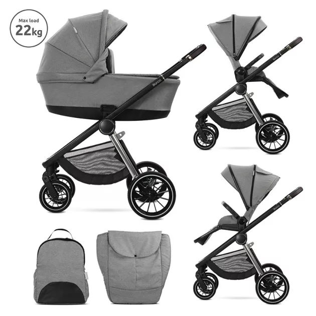 Lorelli Bianca multifunkciós babakocsi + adapter - Grey