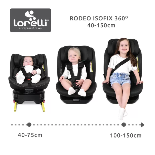 Lorelli Rodeo 360 isofix autósülés 40-150cm - Dark Pink