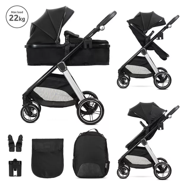 Lorelli Aspen babakocsi mózessé alakítható sport résszel - Black