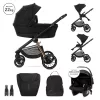 Lorelli Bianca 3az1-ben újszülött babakocsi Lorelli Aria Luxe hordozóval - Black (2 doboz)